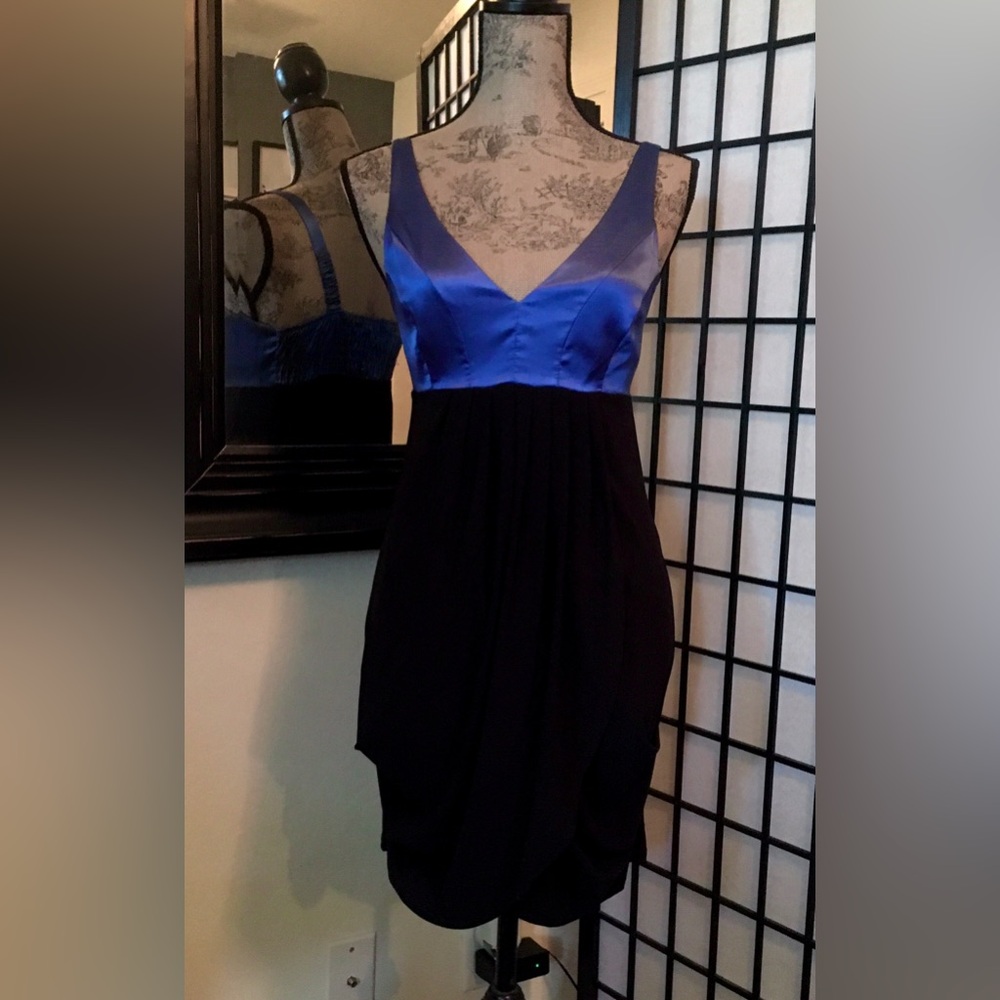 Charlotte Russe Blue and Black Backless Dress